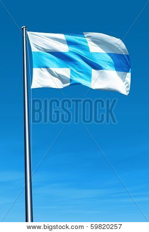 Marseille (France) flag waving on the wind