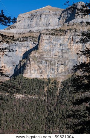 Scenic View Of Famous Ordesa Valley, Np Ordesa Y Monte Perdido, Spain.