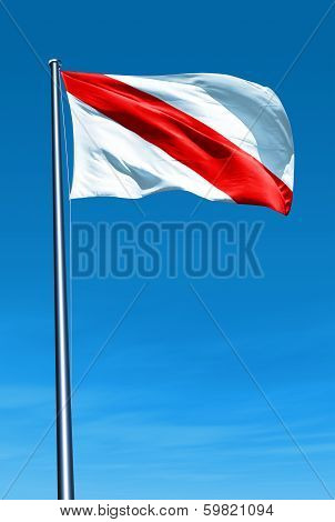 Strasbourg (France) flag waving on the wind