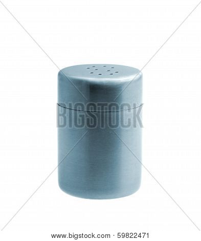 Metal Salt Shaker Isolated On White Background