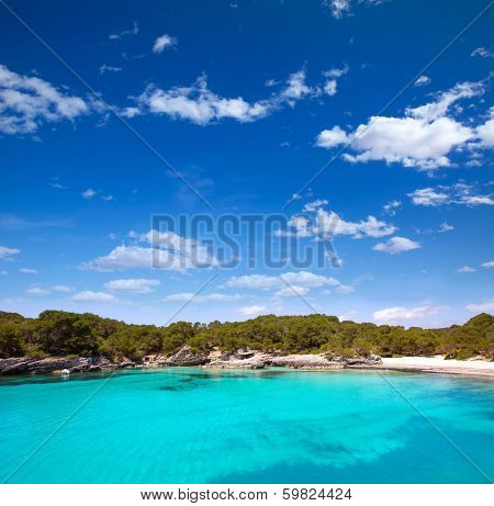 Menorca Cala en Turqueta Ciutadella turquoise Mediterranean at Balearic islands
