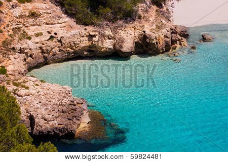 Cala Mitjaneta in Menorca Ciutadella at Balearic islands