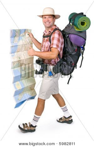 escursionista con mappa