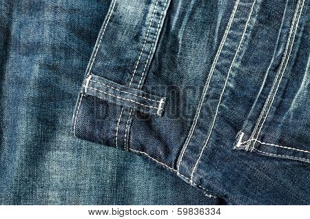 Denim Pocket Closeup ; texture background of jeans and pockets