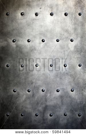 Black Metal Plate Or Armour Texture With Rivets