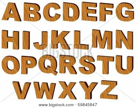 Illustration of the letters of the alphabet on a white background