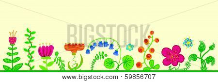 Retro floral background set