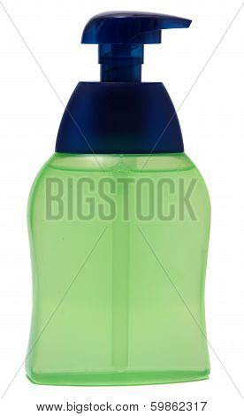 Plastic Bottle with liquid soap on white background. shampoo