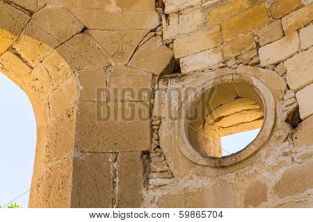 Monastery (friary) In Messara Valley At Crete Island In Greece. Messara - Is  Largest Plain In Crete