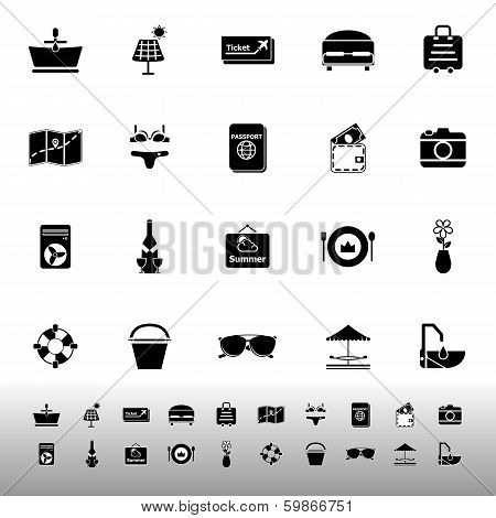 Summer Icons On White Background