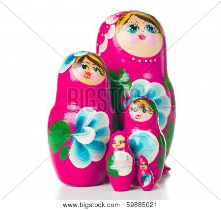 Pink Matryoshka Russian Dolls