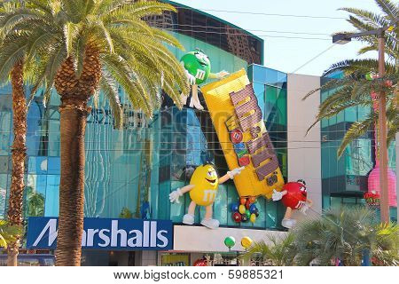 M&m's World On The Strip Of Las Vegas.