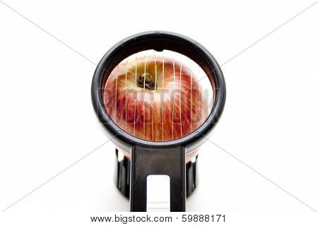 Apple with egg slicer