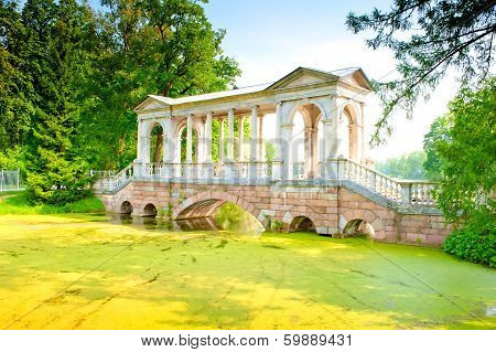 Bridge Over The Swamp In The Famous Park Of Pushkin, Russia
