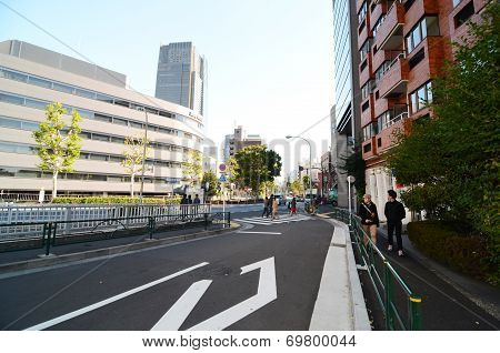 Tokyo, Japan - November 23, 2013 : People Walking Around Roppongi District