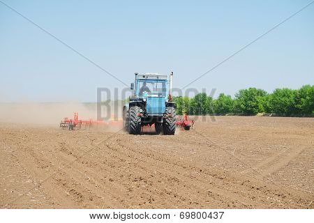 Volgograd, Russia - JULY 31, 2014: Demonstration of agricultural machinery in 