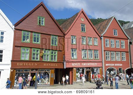 Bryggen, landmark of Bergen in Norway