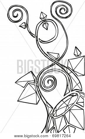 an illustration of an abstract flower drawn by hand