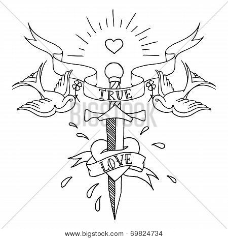 old school tattoos pattern