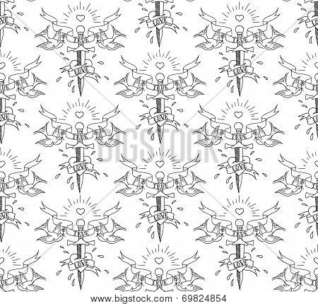 old school tattoos pattern