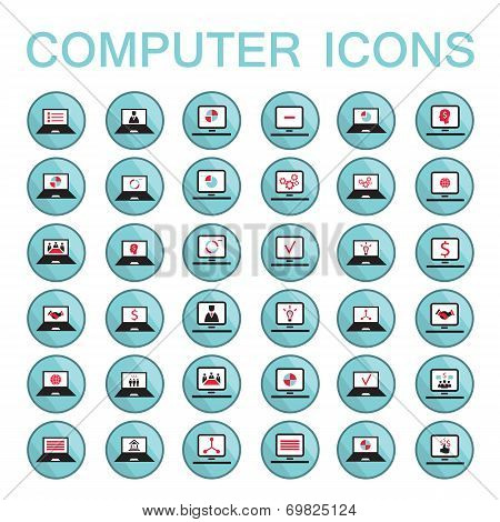 Set Of Web Icons Computer Technology Electronics Business
