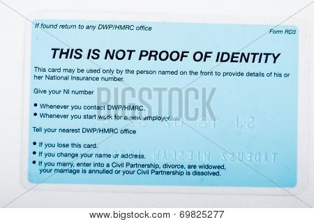 National Insurance Numbercard