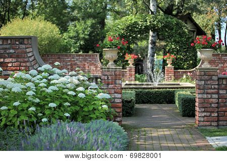 English  garden with a fountain