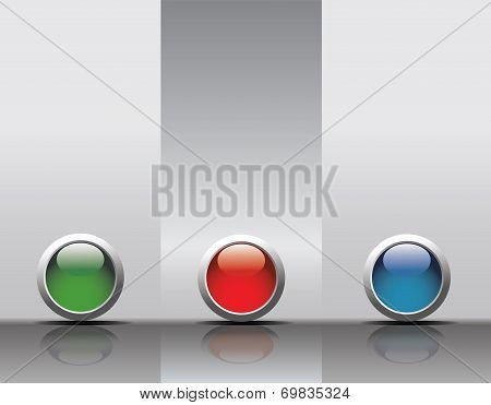 3 Reflection Icons On Grey Background