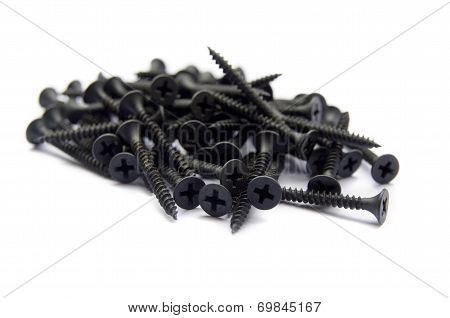 Black Brass Screws With A Philips Crosshead