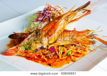 grilled jumbo fresh water shrimp