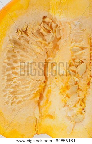 Fresh orange pumpkin isolated on white background