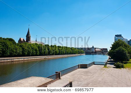 City Waterfront On Summer Day
