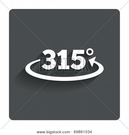 Angle 315 degrees sign icon. Geometry math symbol