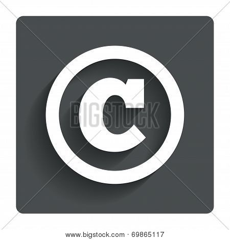 Copyright sign icon. Copyright button.