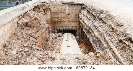 Sewer Installation Connect To Bridge Neck