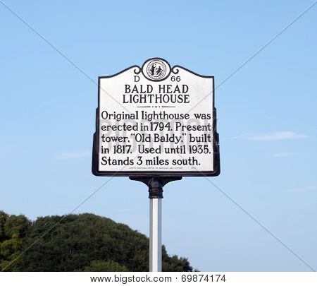 Bald Head Island Lighthouse Marker