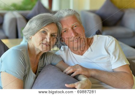 Old couple went to a resort vacation