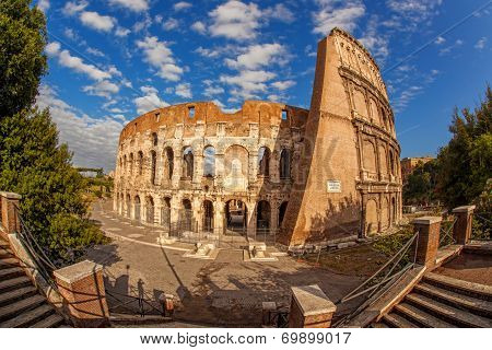Famous landmark, old Colosseum in Rome, Italy