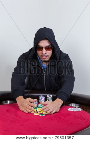 Poker Player Rakes In Winning Chips