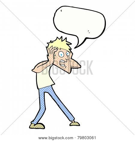 cartoon man panicking