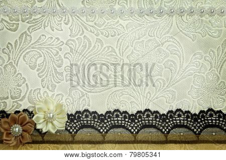 Decorative fabric background. Scrapbook, photobook concept 