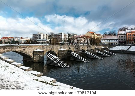 Old stone bridge at Pisek