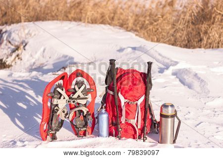 hiking in the mountains.