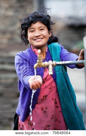 Portrait Of Nepalese Young Girl