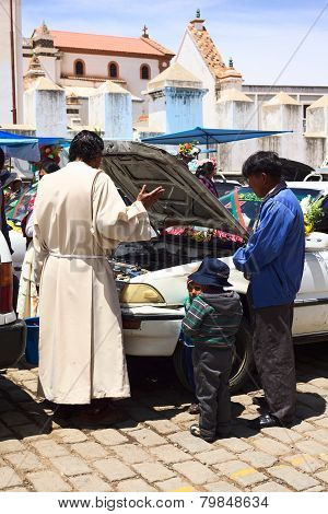 Car Blessing in Copacabana, Bolivia