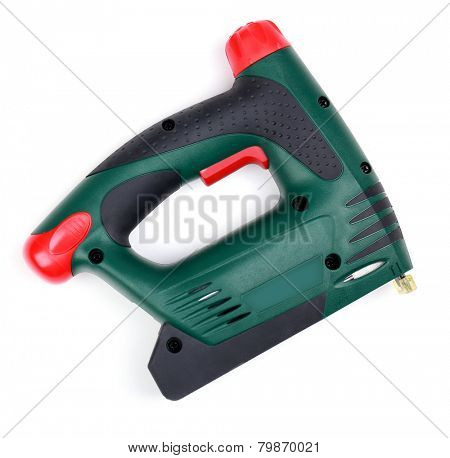 Construction stapler isolated on white