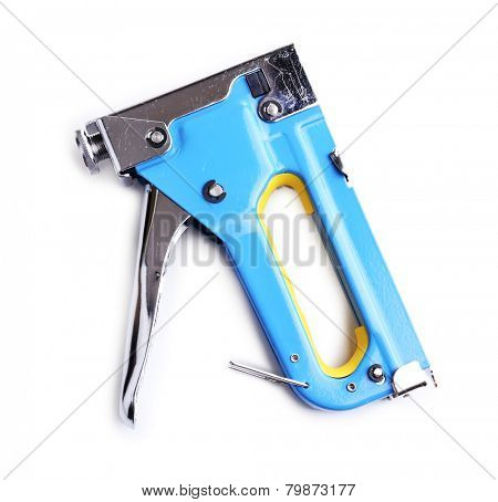 Construction stapler isolated on white