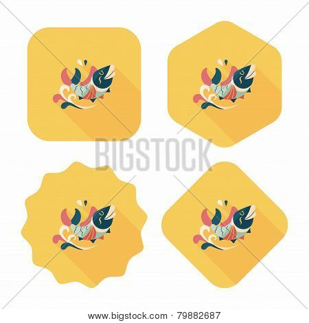 Chinese New Year Flat Icon With Long Shadow,eps10, Chinese Decoration Means 