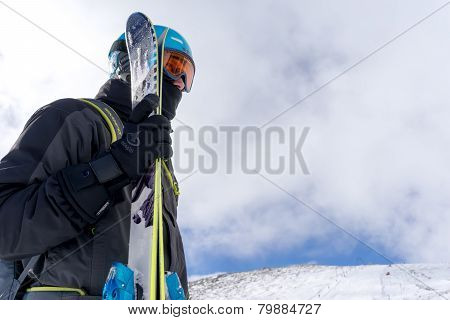 Skiers Enjoy The Snow At Kaimaktsalan Ski Center, In Greece. Recently At The Ski Center Every Lift H