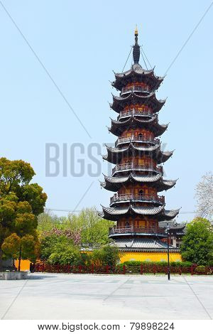 Ancient Longhua Pagoda (247 A.D.) in Shanghai